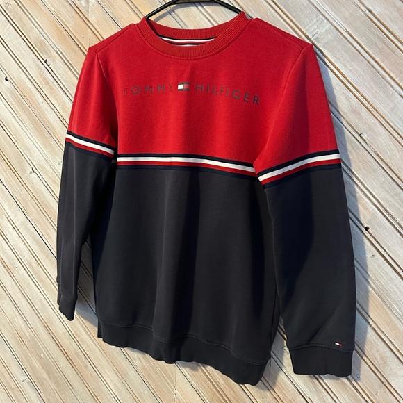 Tommy Hilfiger Kids Red & Blue Striped Sweater Embroidered Stripe - Picture 2 of 7